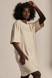 ECRU SHORT SLEEVE DRESS - HAWAII