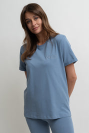 WOMEN'S DARK BLUE T-SHIRT - MORAINE