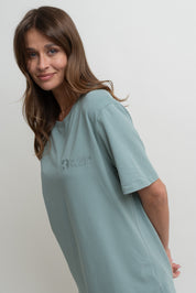 T-SHIRT OVERSIZE TURKUSOWY- HURON