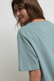 T-SHIRT OVERSIZE TURKUSOWY- HURON