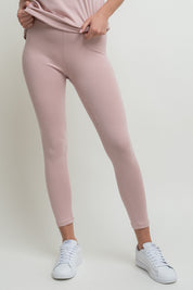 LIGHT PINK COTTON LEGGINGS - LUIZIANA