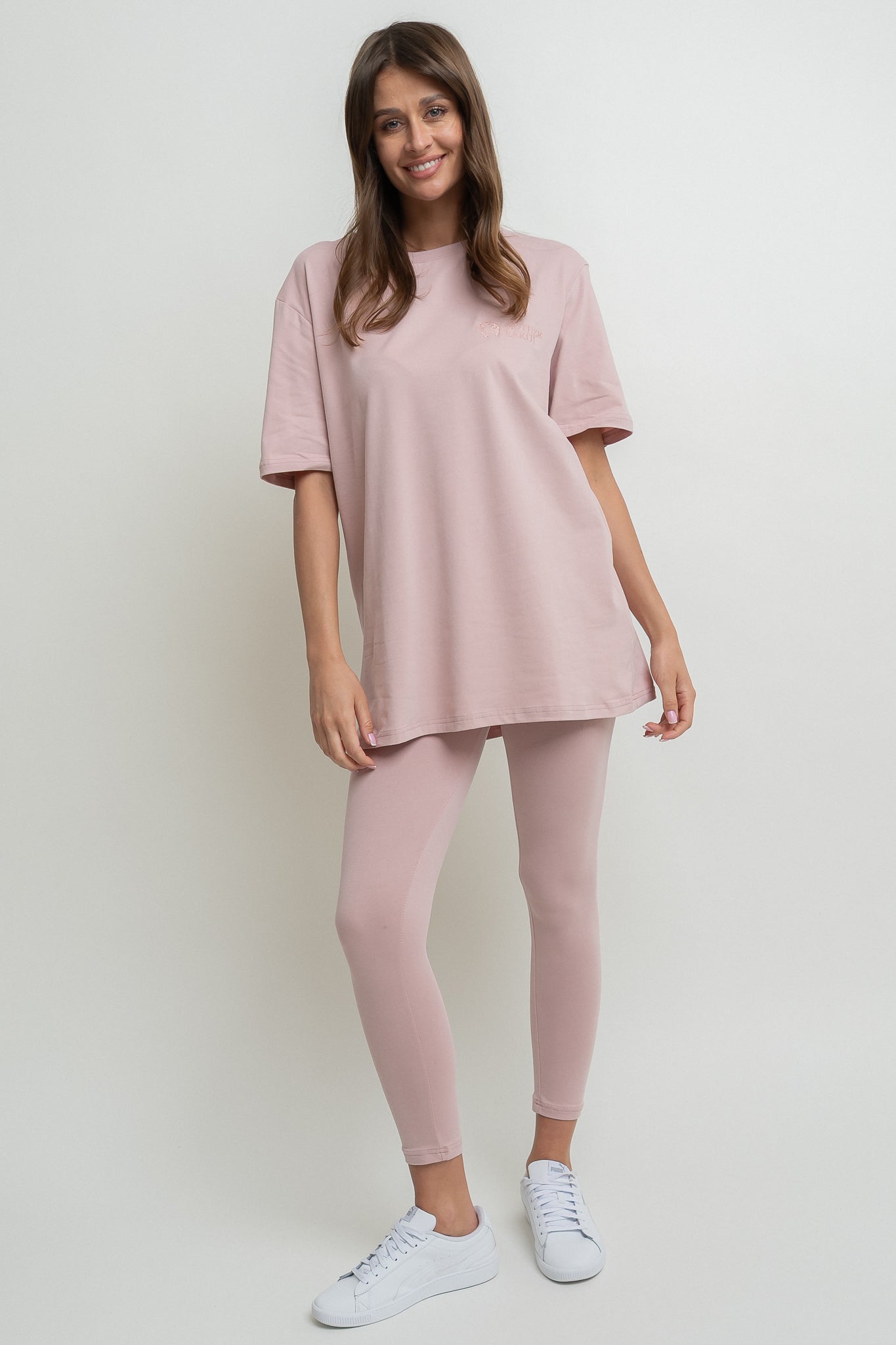 LIGHT PINK COTTON LEGGINGS - LUIZIANA