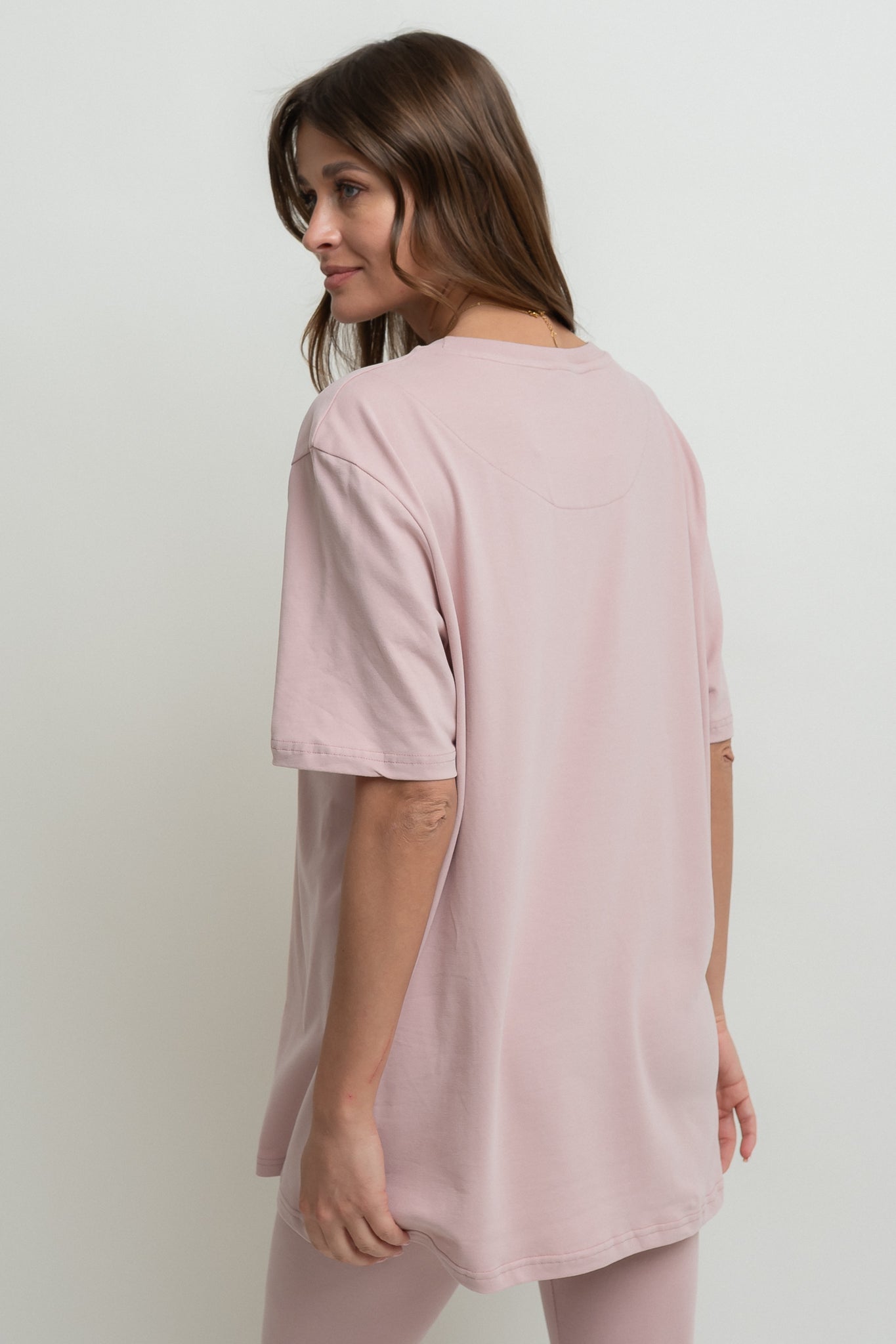 T-SHIRT OVERSIZE JASNORÓŻOWY- HURON