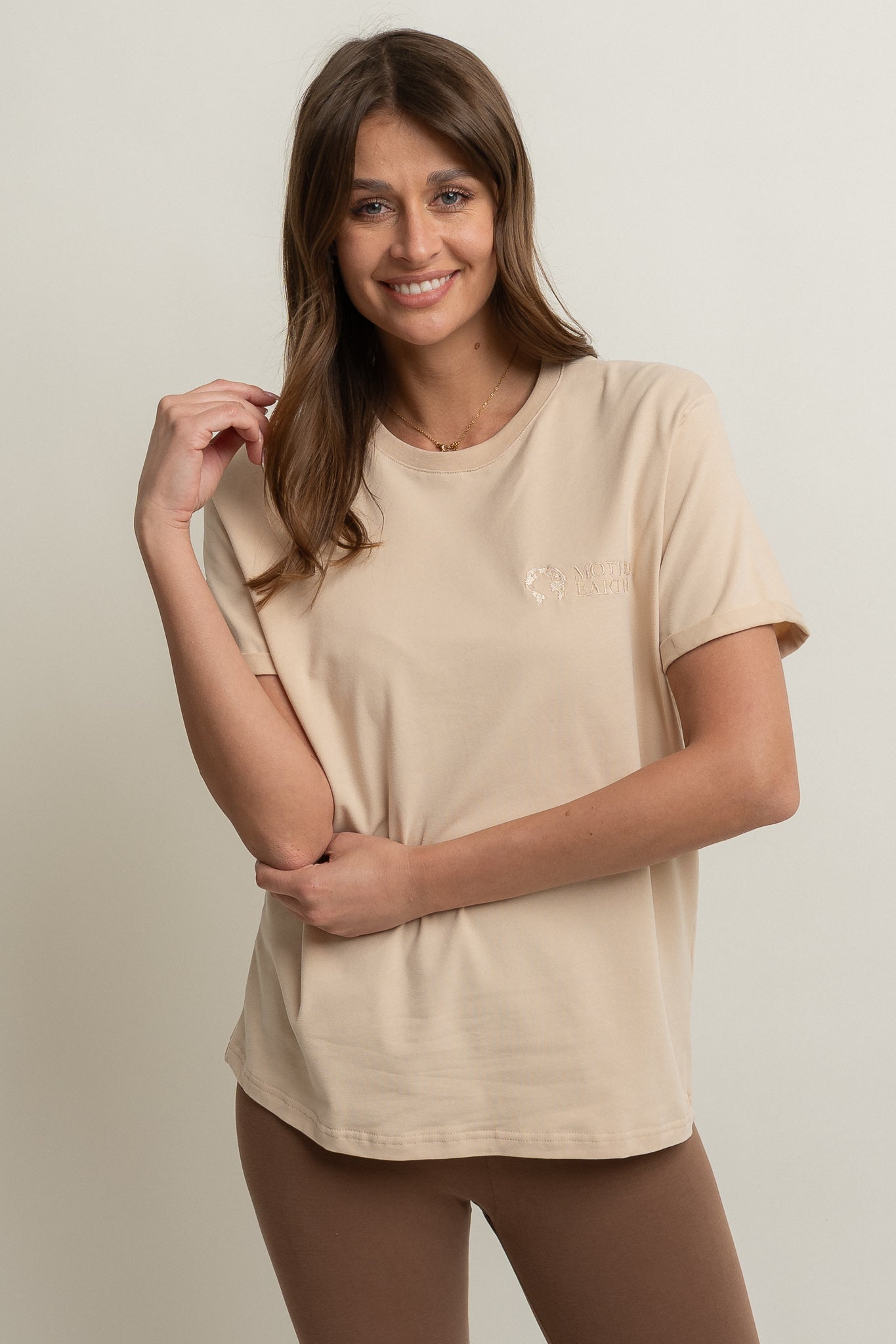 WOMEN'S BEIGE T-SHIRT - MORAINE