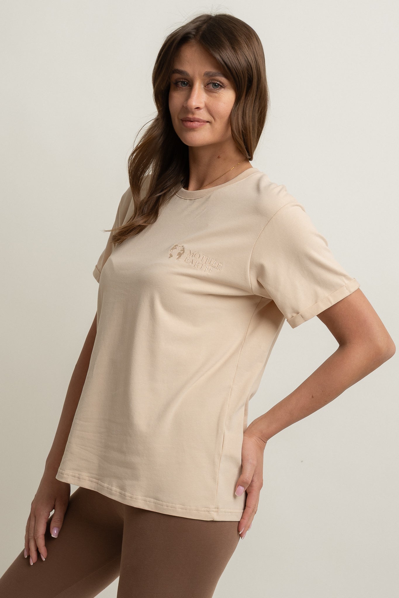 WOMEN'S BEIGE T-SHIRT - MORAINE