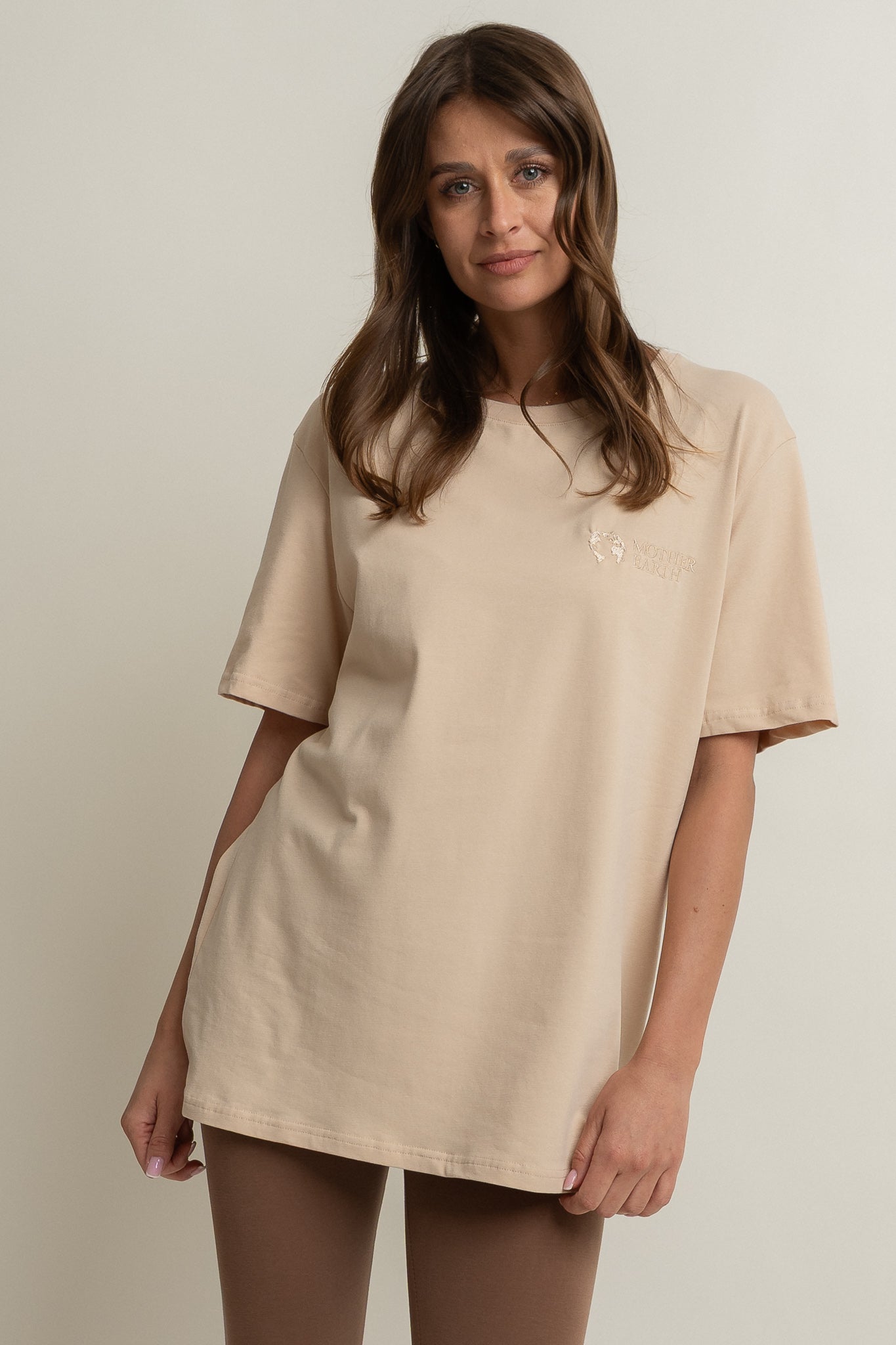 BEIGE OVERSIZE T-SHIRT - HURON