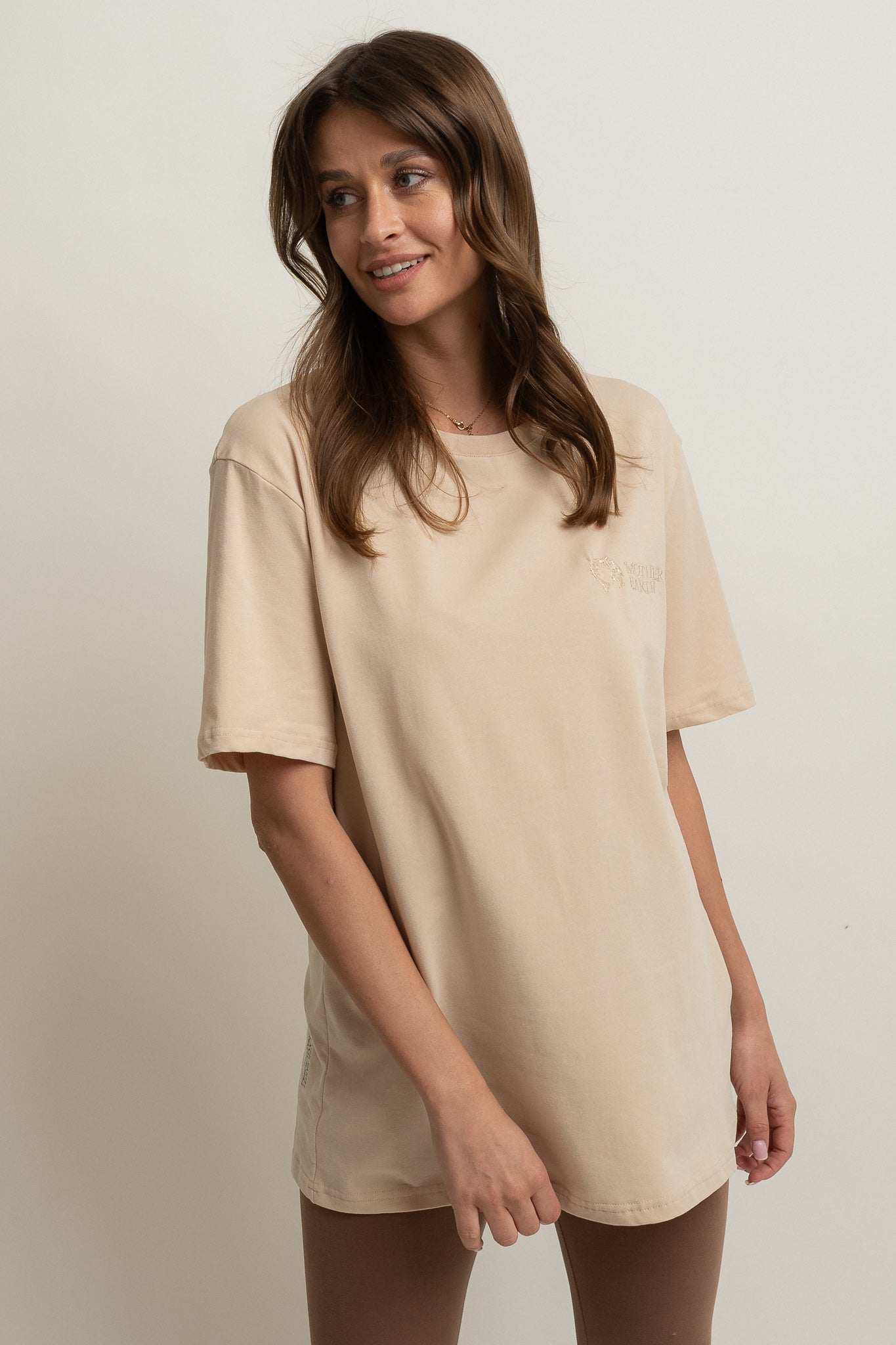 BEIGE OVERSIZE T-SHIRT - HURON