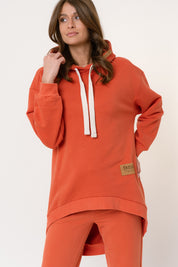ORANGE HOODIE WITH EXTENDED BACK - ANDAMAN