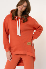 ORANGE HOODIE WITH EXTENDED BACK - ANDAMAN