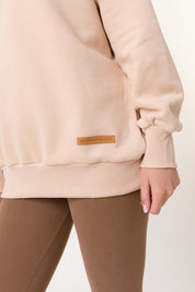 BLUZA OVERSIZE Z DEKOLTEM PIASKOWA - MARTYNIKA