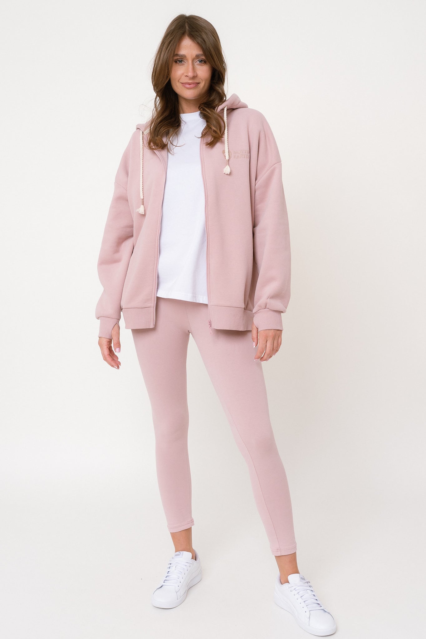 LIGHT PINK COTTON LEGGINGS - LUIZIANA