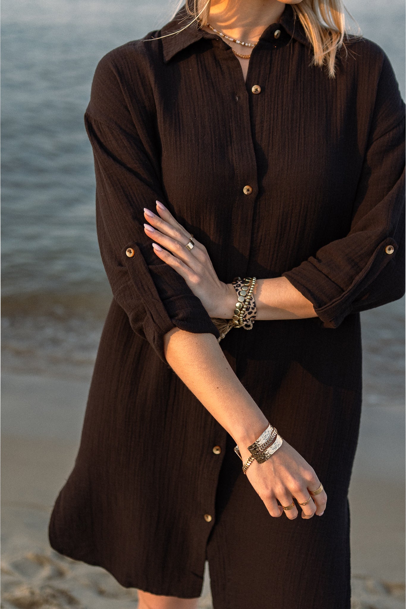 BLACK MUSLIN DRESS - NIOBE
