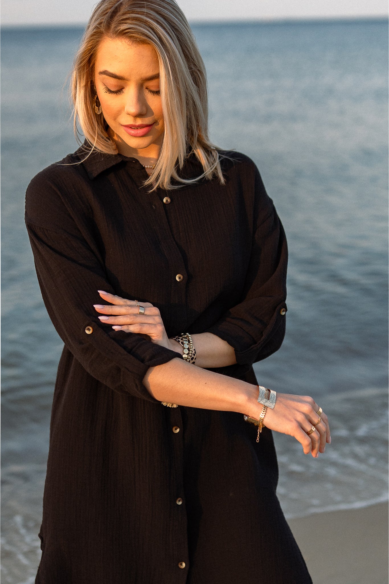 BLACK MUSLIN DRESS - NIOBE