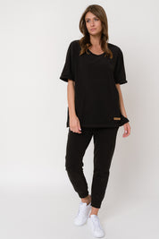 WOMEN'S BLACK T-SHIRT - EGADA