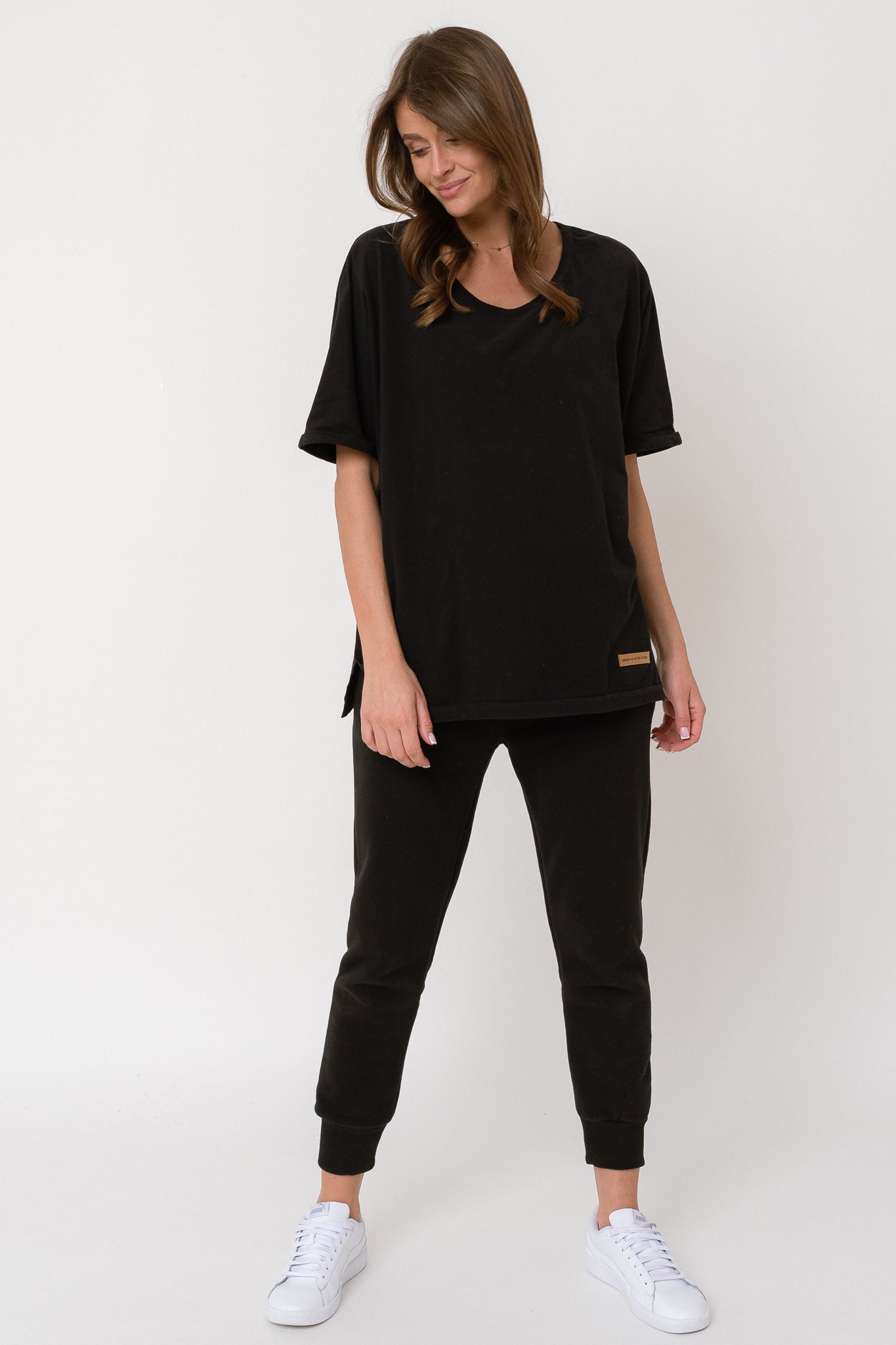 WOMEN'S BLACK T-SHIRT - EGADA