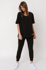 WOMEN'S BLACK T-SHIRT - EGADA
