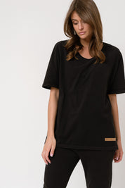 WOMEN'S BLACK T-SHIRT - EGADA