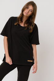 WOMEN'S BLACK T-SHIRT - EGADA