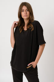 WOMEN'S BLACK T-SHIRT - EGADA