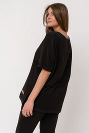 WOMEN'S BLACK T-SHIRT - EGADA