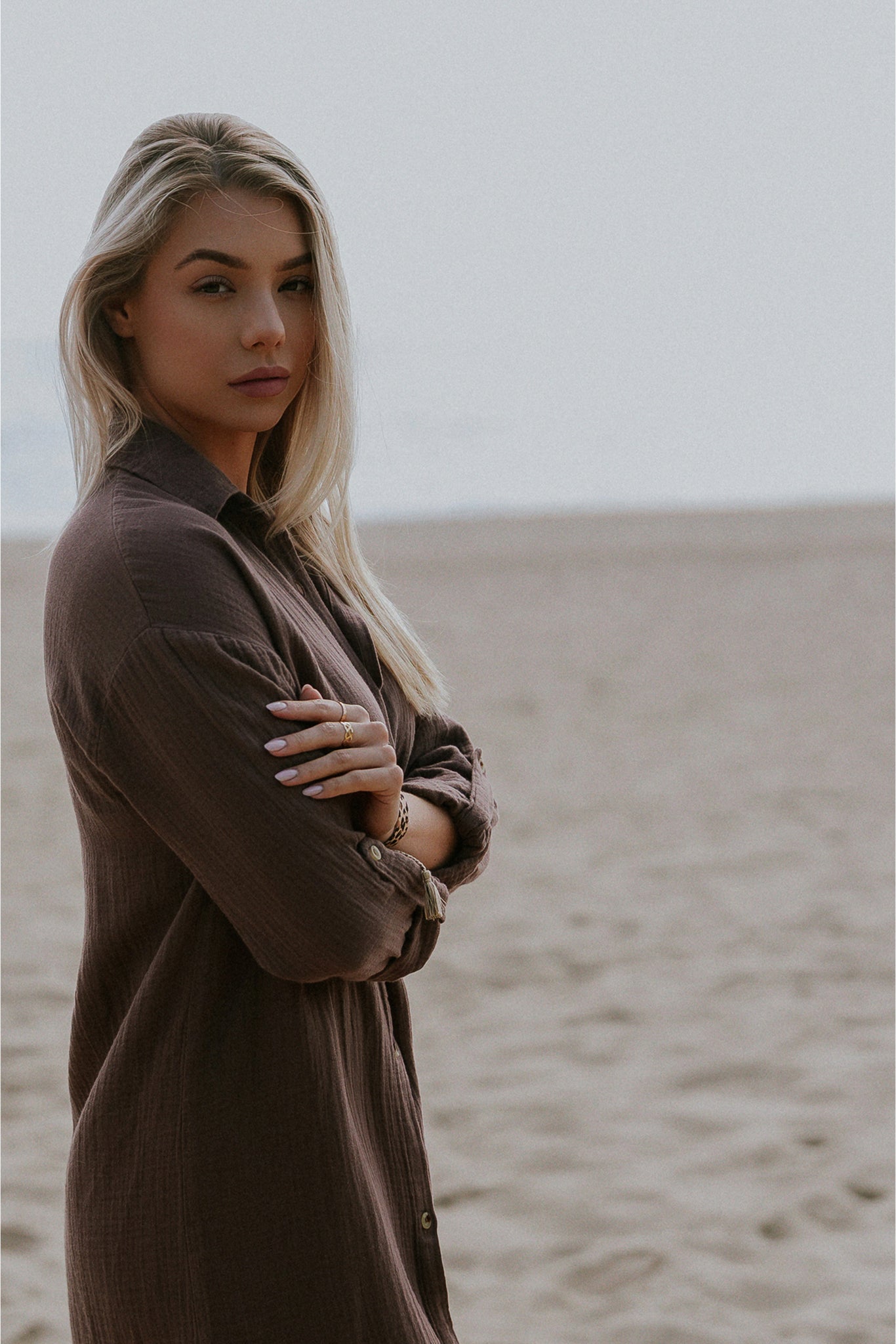 BROWN MUSLIN DRESS - NIOBE
