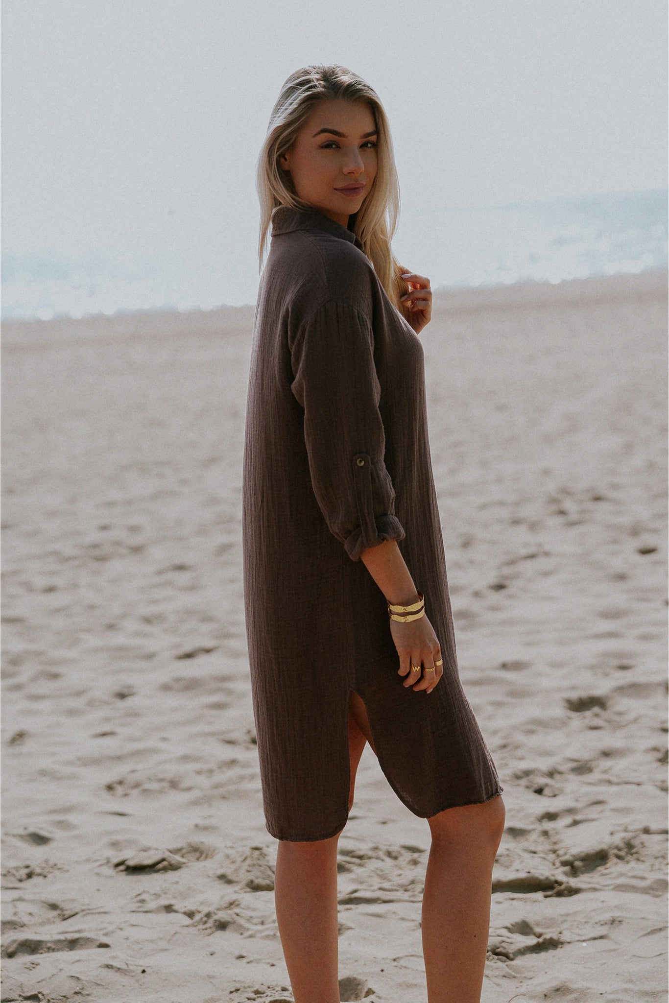 BROWN MUSLIN DRESS - NIOBE