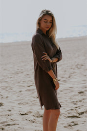 BROWN MUSLIN DRESS - NIOBE