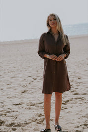 BROWN MUSLIN DRESS - NIOBE