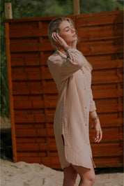 BEIGE MUSLIN DRESS - NIOBE