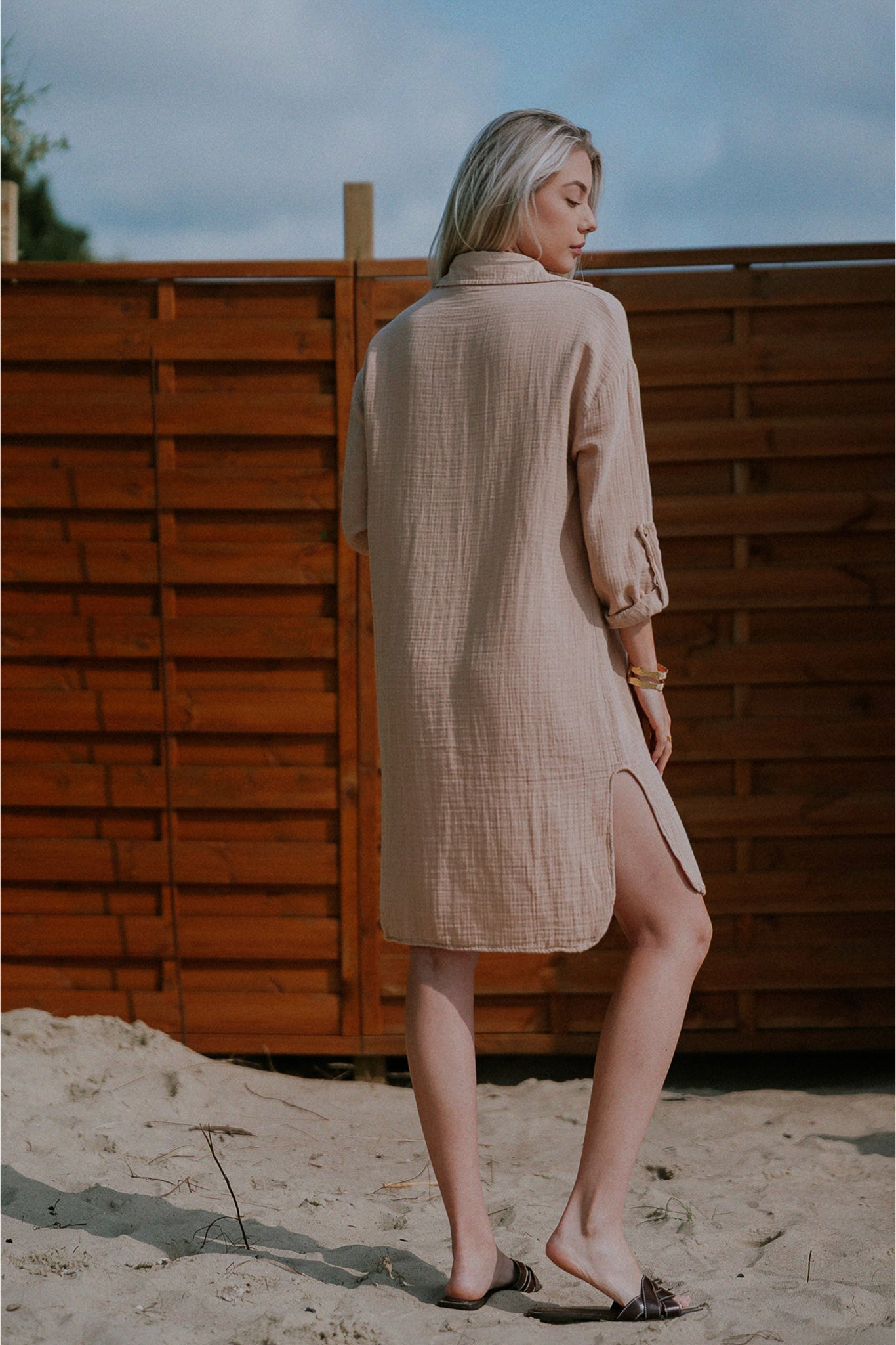 BEIGE MUSLIN DRESS - NIOBE