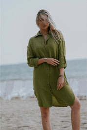 GREEN MUSLIN DRESS - NIOBE
