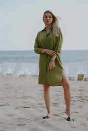 GREEN MUSLIN DRESS - NIOBE