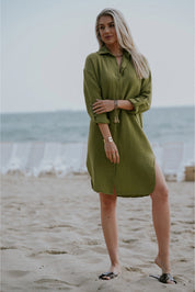 GREEN MUSLIN DRESS - NIOBE