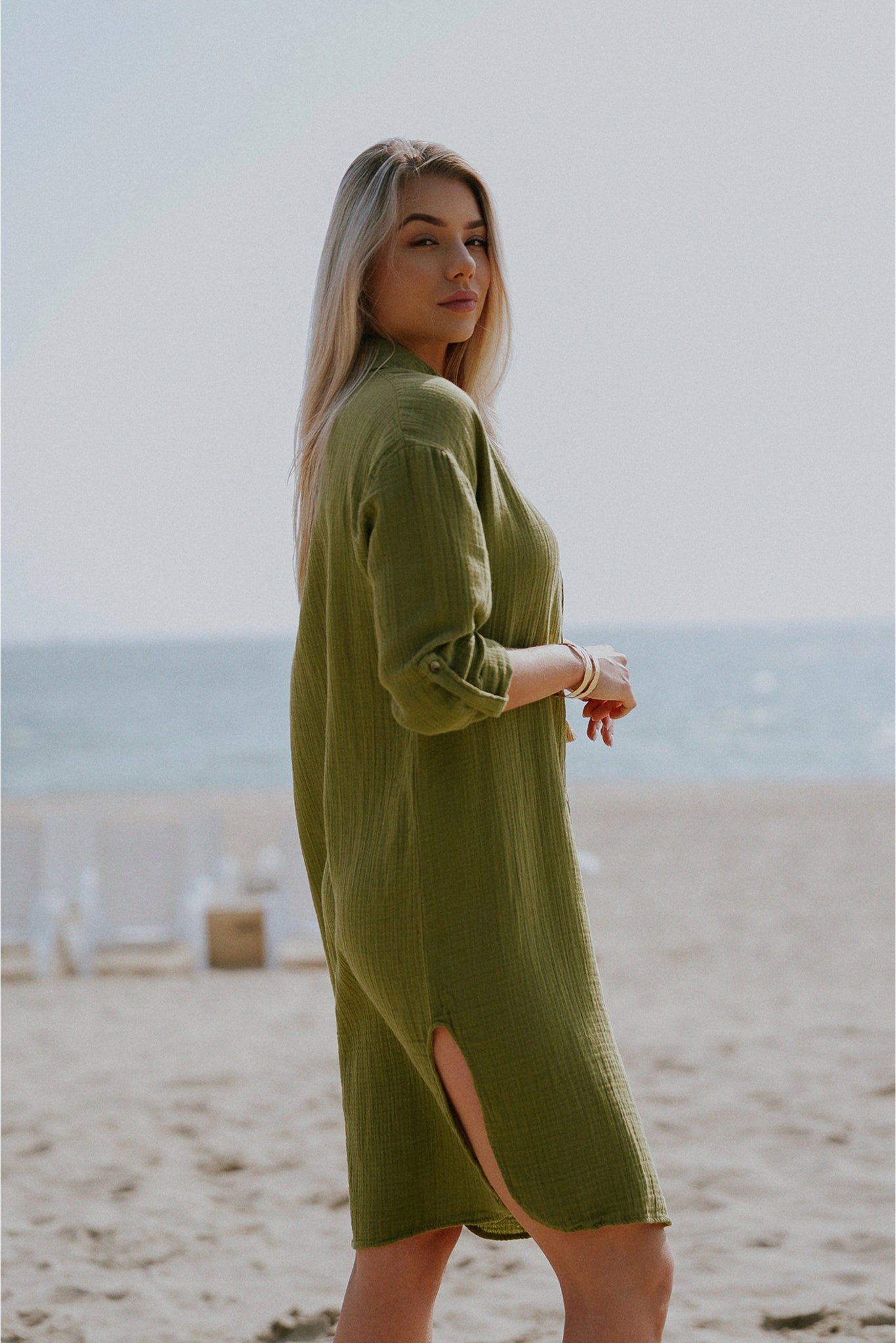 GREEN MUSLIN DRESS - NIOBE