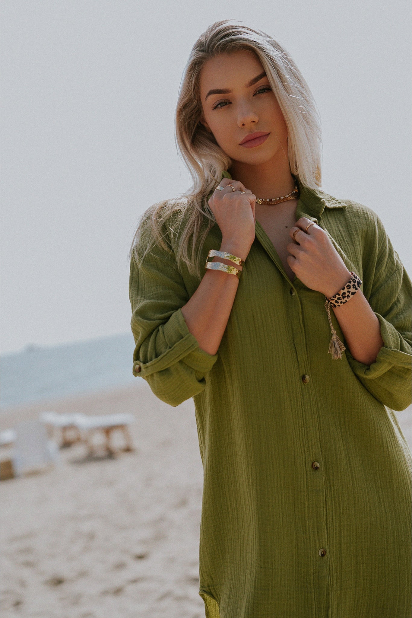 GREEN MUSLIN DRESS - NIOBE