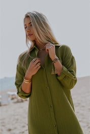 GREEN MUSLIN DRESS - NIOBE