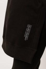 LONG BLACK HOODIE WITH ZIPPER - ESMERALDA