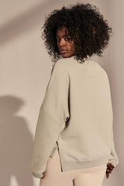 REGULAR FIT SWEATSHIRT WITH LONG BACK MINT - COOK
