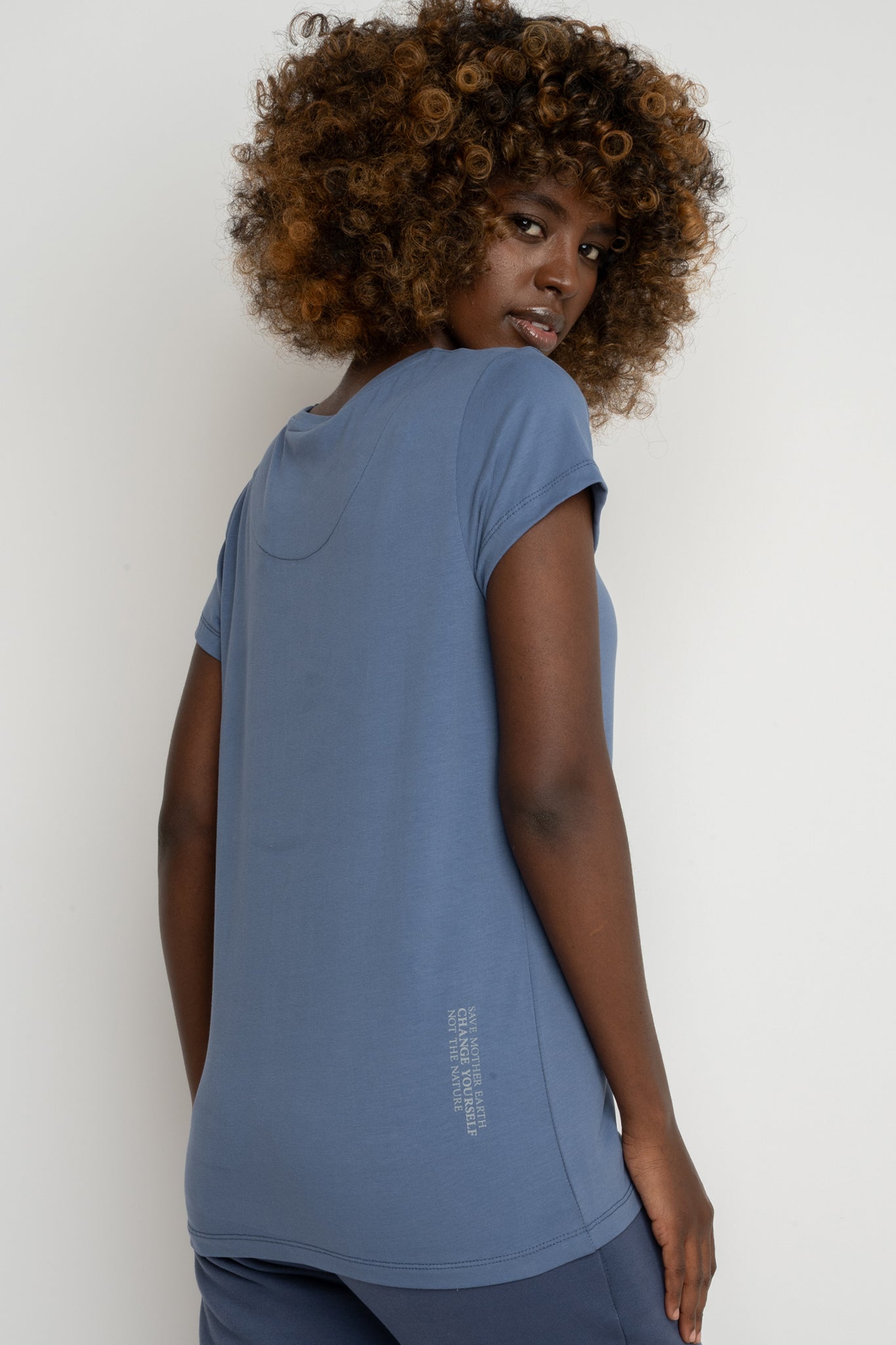 WOMEN'S BLUE T-SHIRT - PETIT