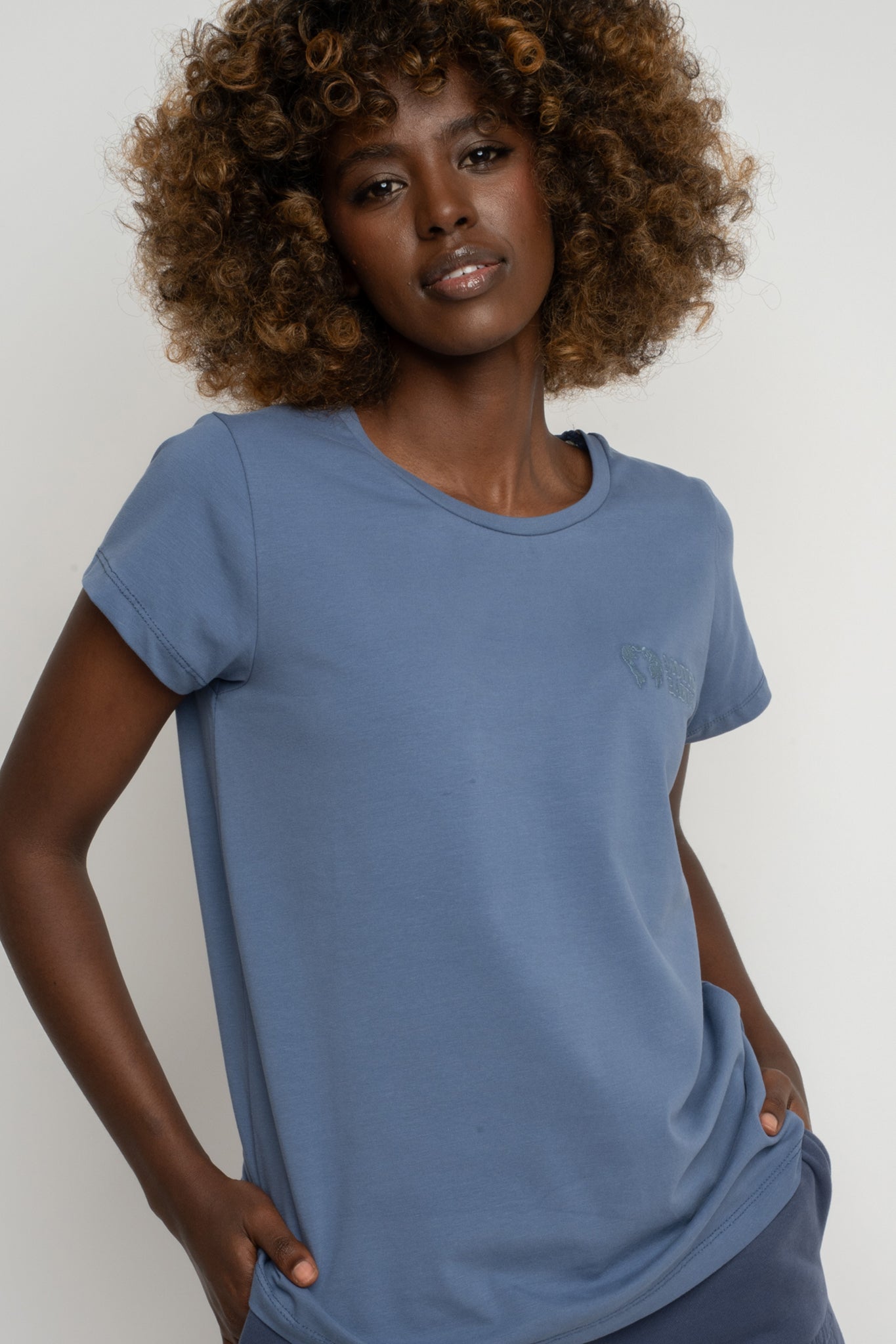 WOMEN'S BLUE T-SHIRT - PETIT