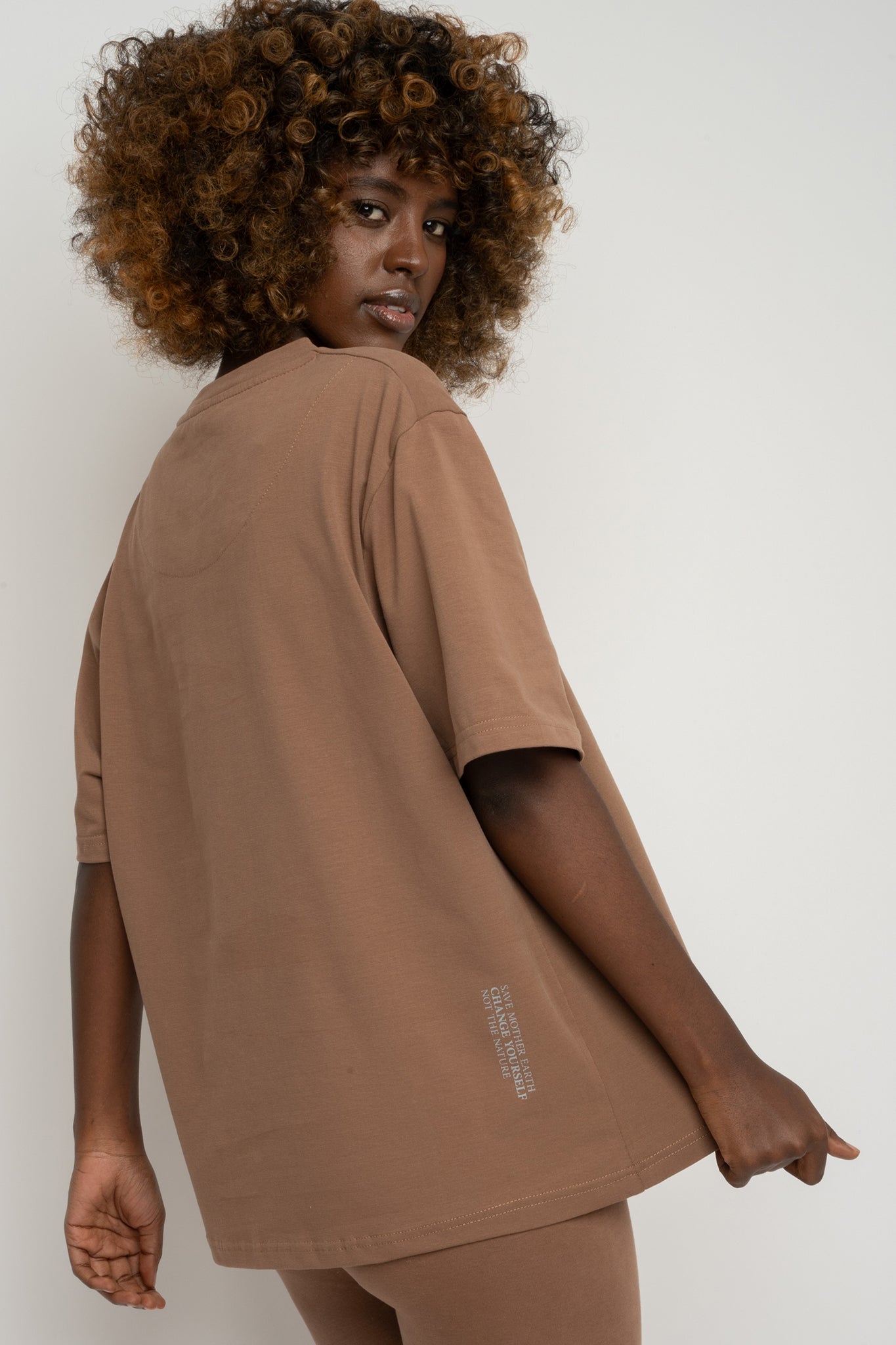 Women's Brown T-SHIRT - OYSTER