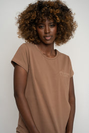 WOMEN'S BROWN T-SHIRT - PETIT