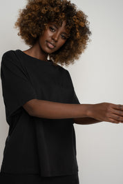 Women's Black T-SHIRT - OYSTER