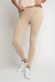 BEIGE COTTON LEGGINGS - LUIZIANA