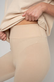 BEIGE COTTON LEGGINGS - LUIZIANA