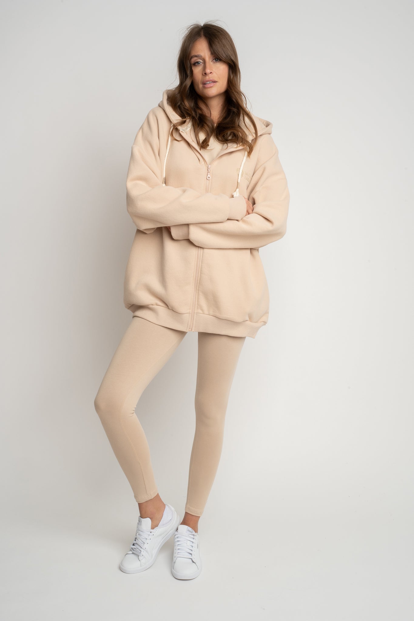 BEIGE COTTON LEGGINGS - LUIZIANA