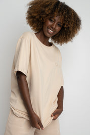 OVERSIZE T-SHIRT LIGHT BEIGE - HURON