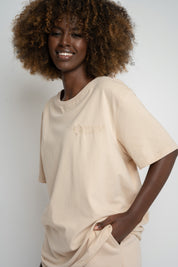 OVERSIZE T-SHIRT LIGHT BEIGE - HURON