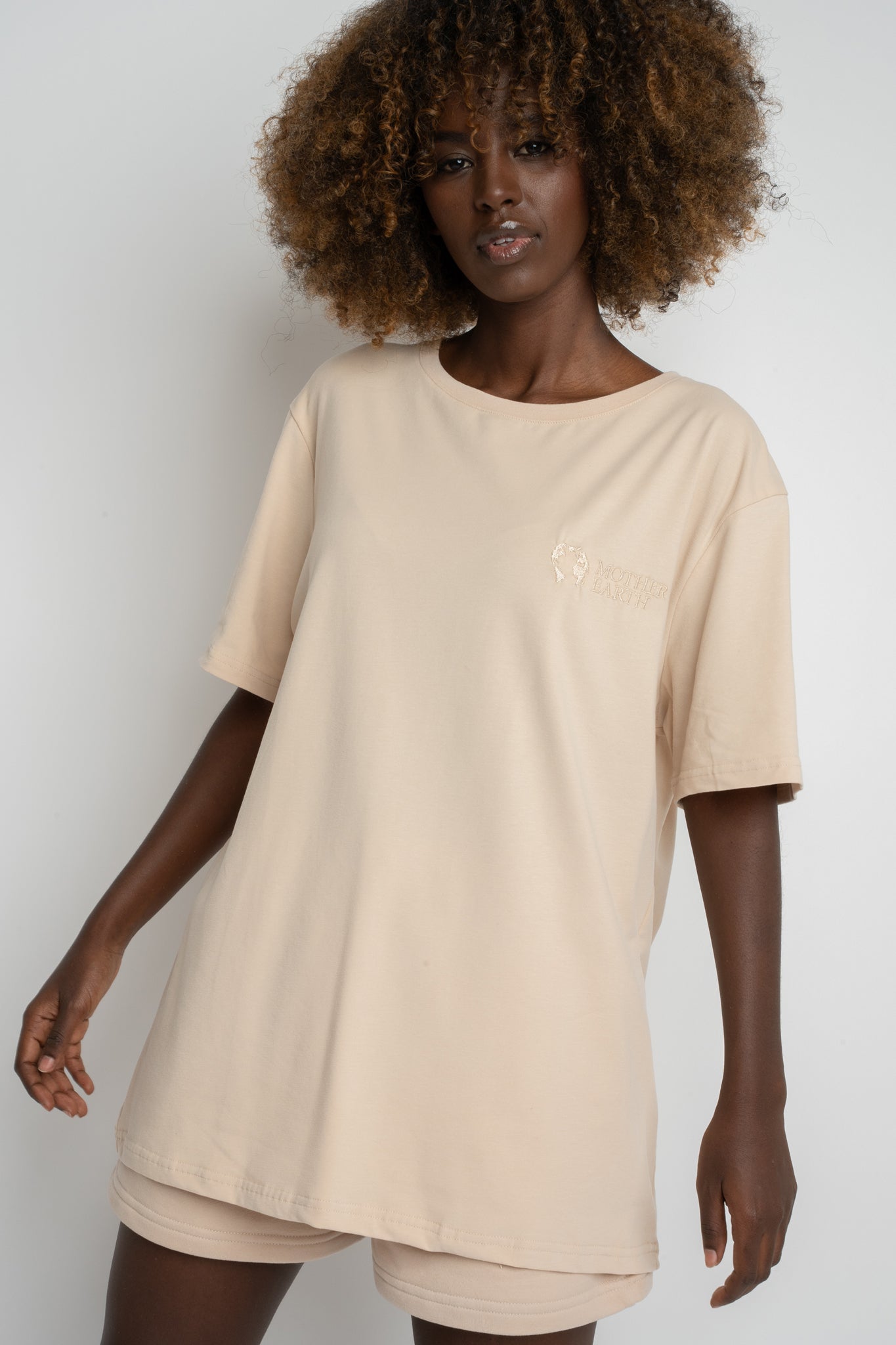 OVERSIZE T-SHIRT LIGHT BEIGE - HURON