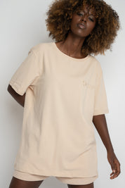 OVERSIZE T-SHIRT LIGHT BEIGE - HURON
